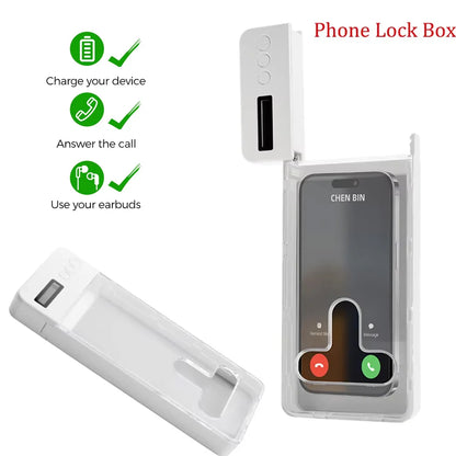 Transparent Students Phone Box Self-Discipline Tool Cell Phone Lock Box with Timer Lcd Display for Adults Children Students
